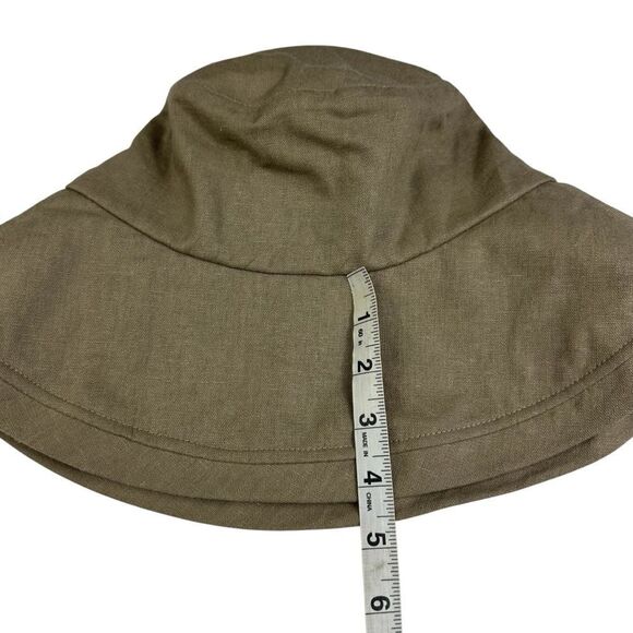 Cablo Camurie Wide Brim Adjustable Cotton Cloche Bucket Hat in Tan - Picture 8 of 8